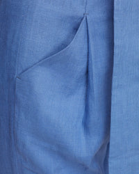 SLOANE LINEN PAPERBAG PANTS BLUE