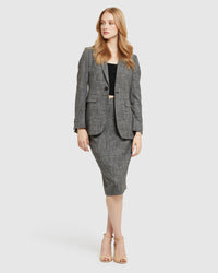 PEGGY CHECKED SUIT SKIRT WOMENS SUITS JKTS COATS