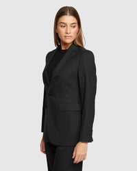 EBONY WOOL STRETCH SUIT JACKET WOMENS SUITS JKTS COATS