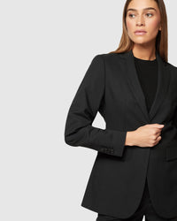 EBONY WOOL STRETCH SUIT JACKET WOMENS SUITS JKTS COATS