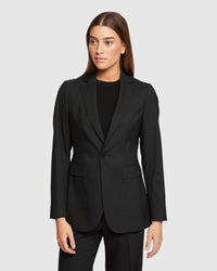 EBONY WOOL STRETCH SUIT JACKET WOMENS SUITS JKTS COATS