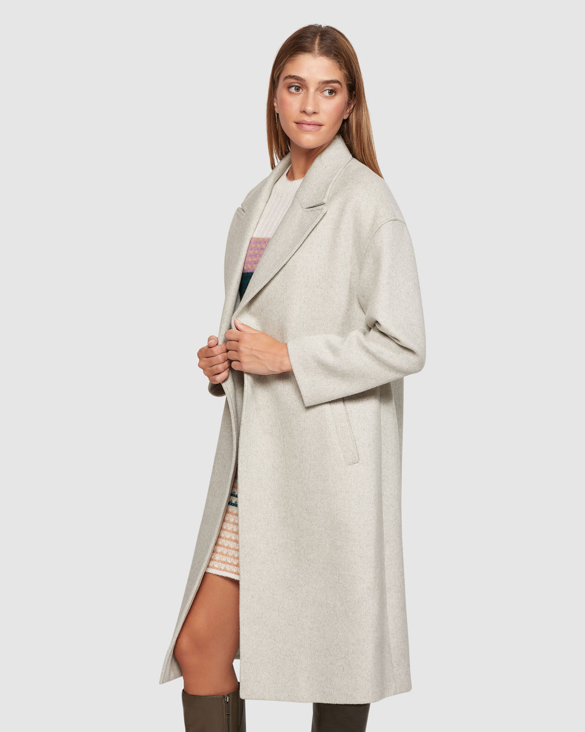 Grey and white on sale coat