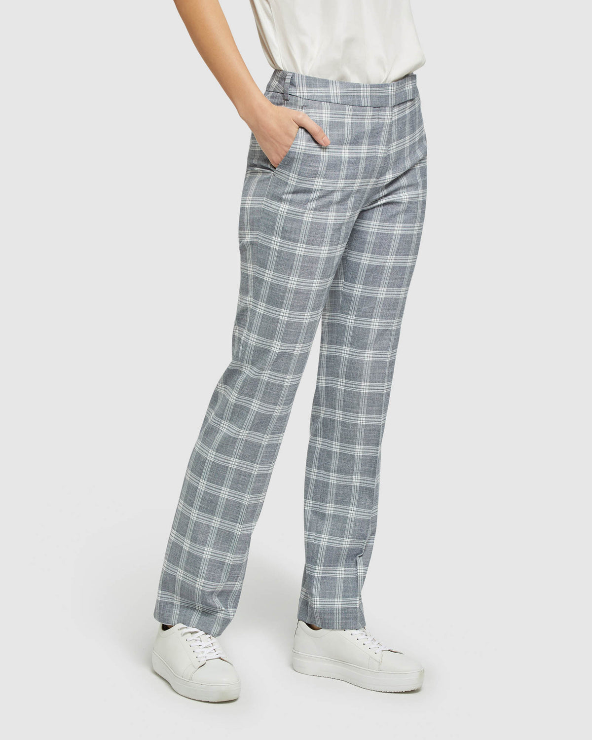 DANICA SUIT TROUSERS NAVY CHECK