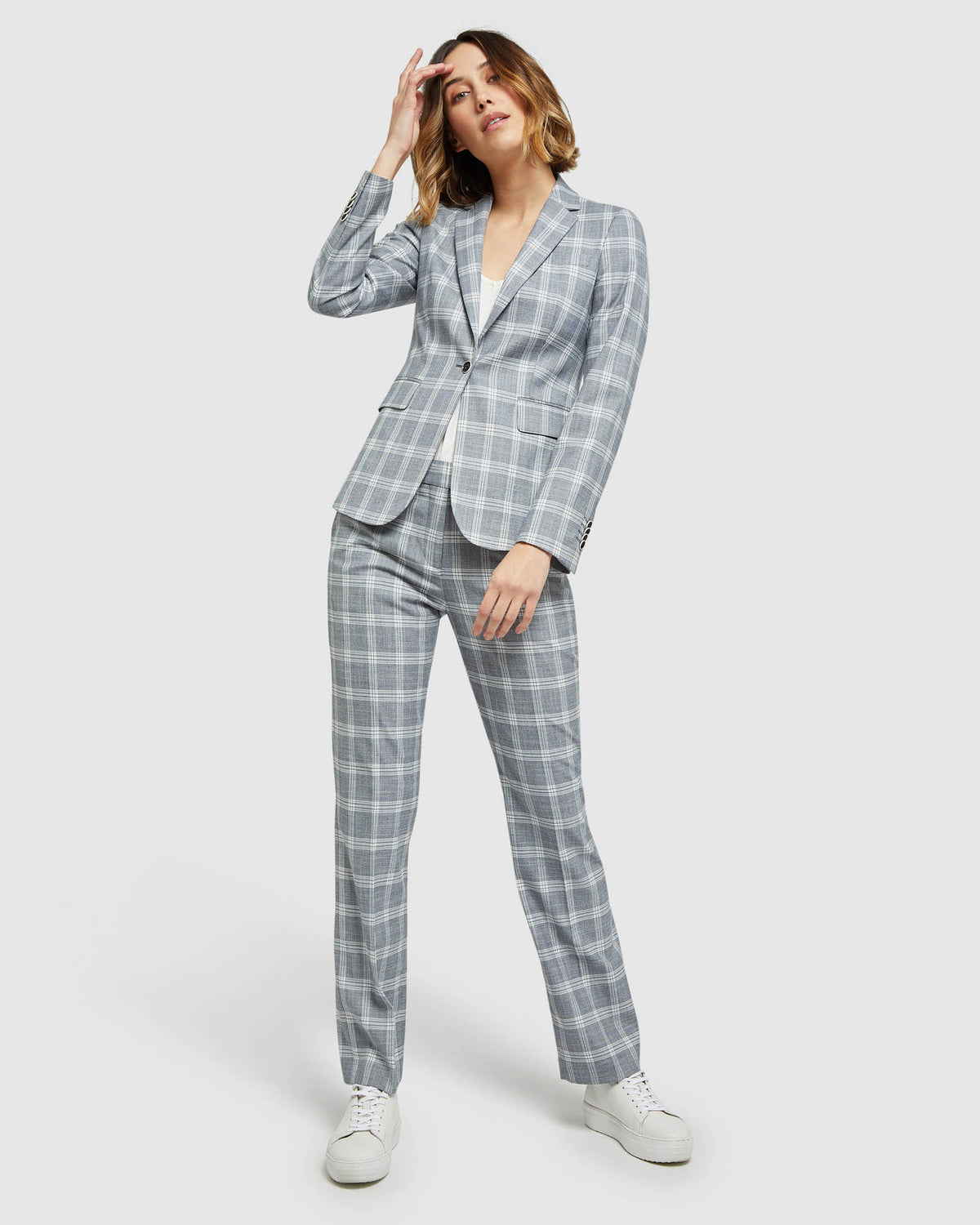 DANICA SUIT TROUSERS NAVY CHECK