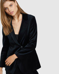 RAFFI BLACK VELVET JACKET BLACK