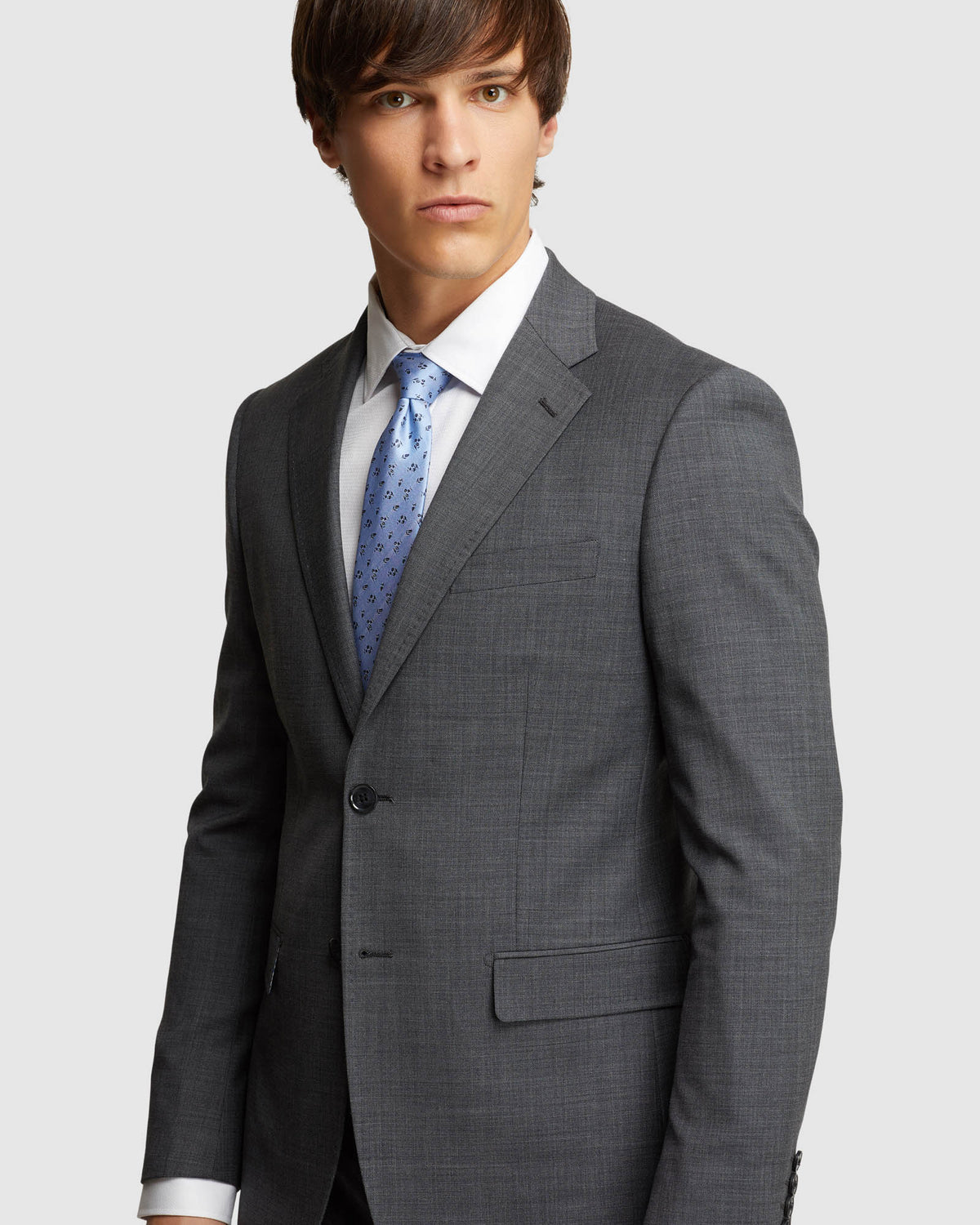 BYRON WOOL STRETCH SUIT JACKET GREY