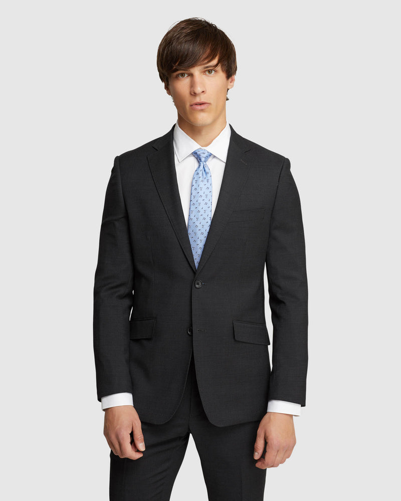 N.HOPKINS WOOL SUIT JACKET CHARCOAL