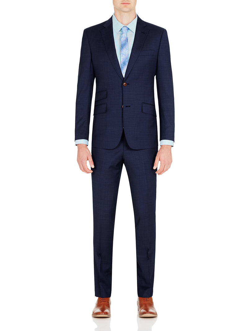 MARLOWE WOOL SUIT TROUSERS BLUE