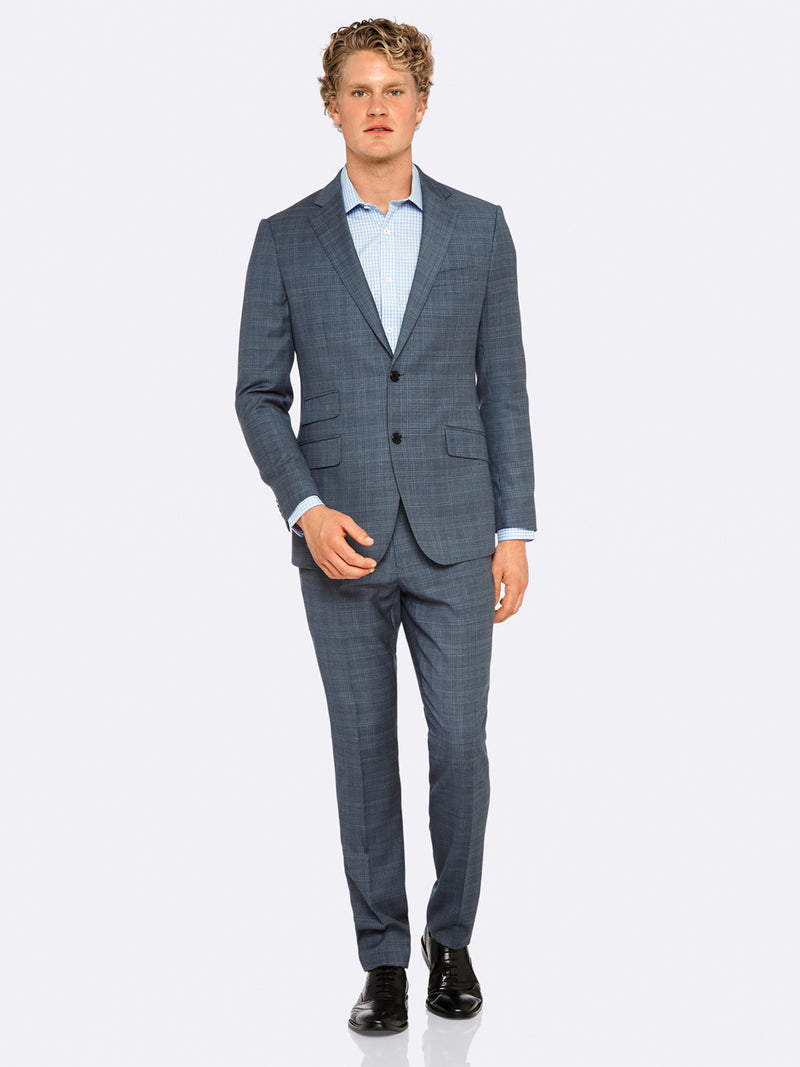 MARLOWE WOOL SUIT TROUSERS BLU