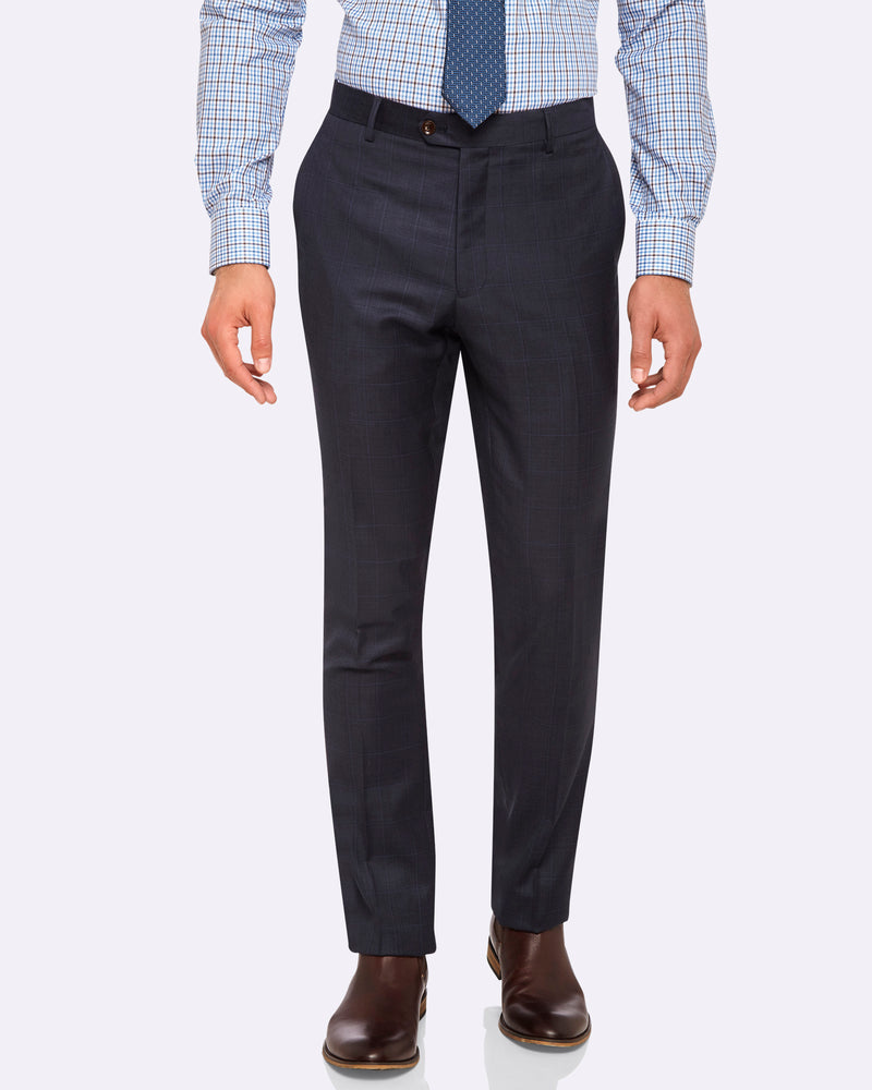 MARLOWE WOOL SUIT TROUSERS BLUE