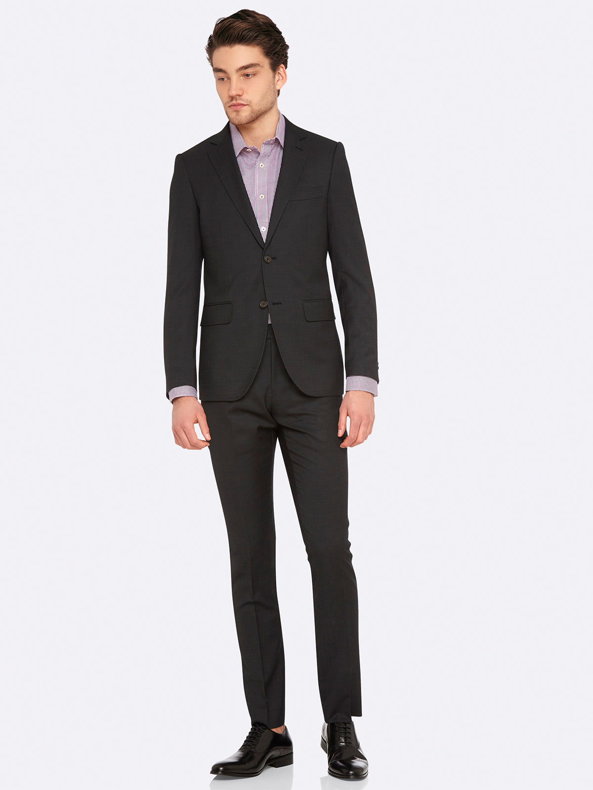 AUDEN WOOL SUIT TROUSERS CHAR