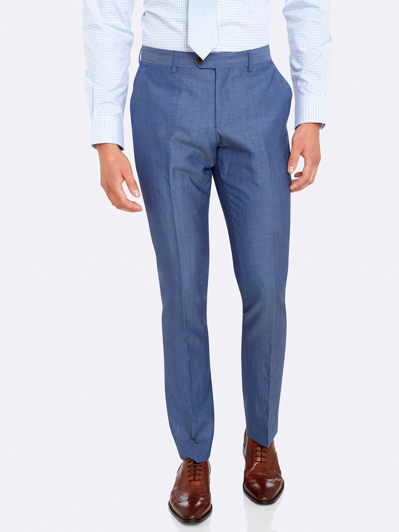 AUDEN  LINEN SUIT TROUSER BLUE