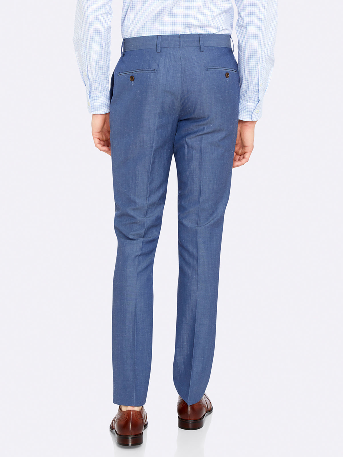 Slim Fit Linen suit trousers - Steel blue - Men | H&M IN