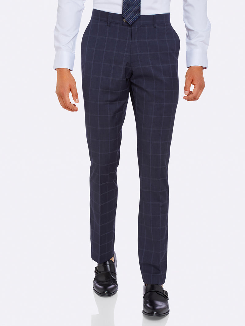 HOPKINS LUXURY WOOL TROUSERS NAVY