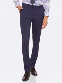 MARLOWE WOOL SUIT TROUSERS  NAVY