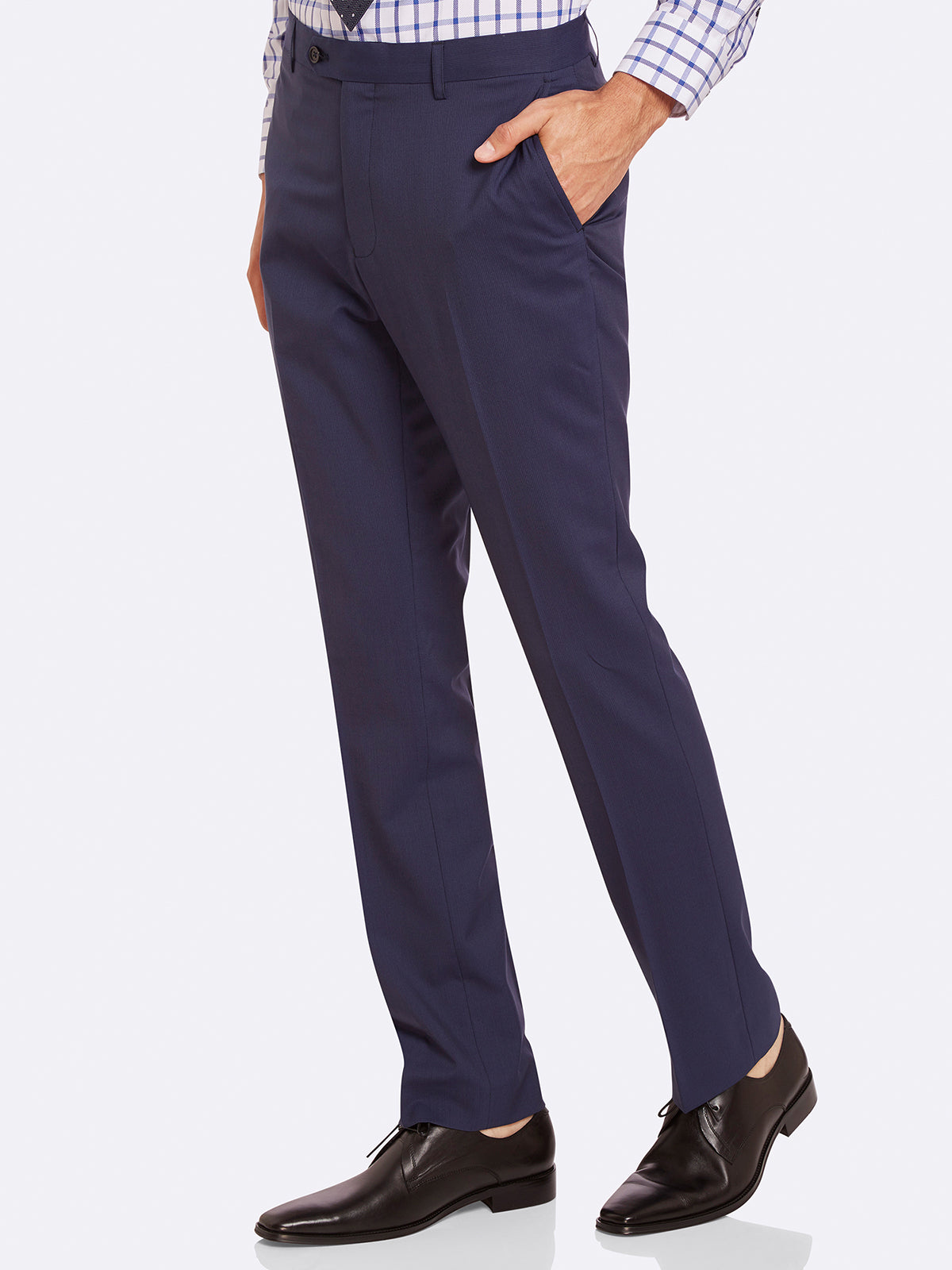 MARLOWE WOOL SUIT TROUSERS  NAVY