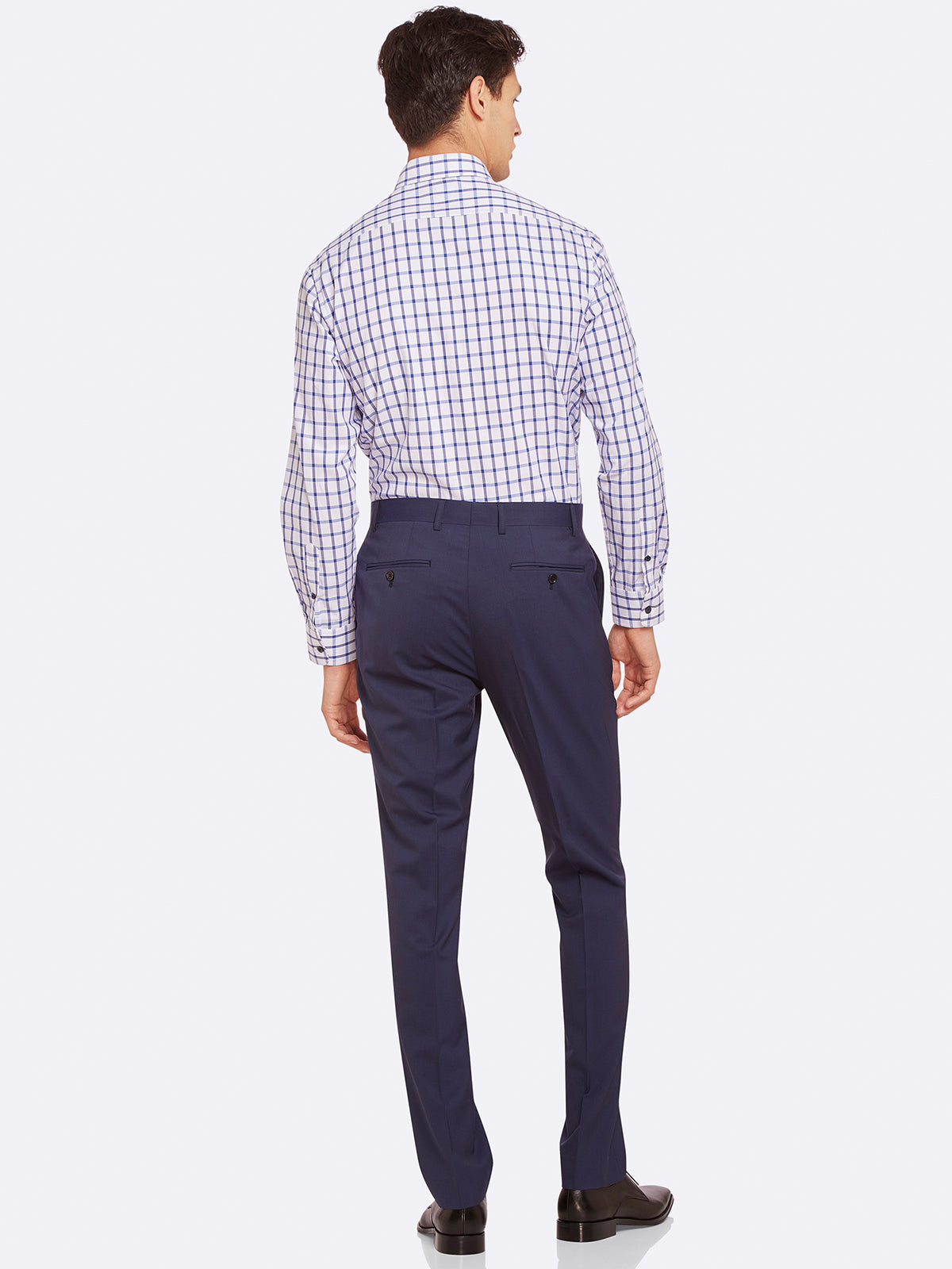 MARLOWE WOOL SUIT TROUSERS  NAVY