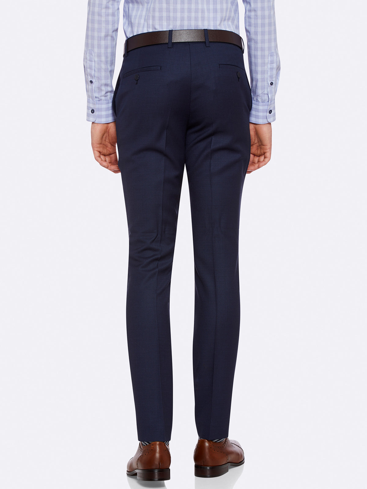 HOPKINS WOOL SUIT TROUSERS BLUE