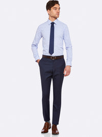 HOPKINS WOOL SUIT TROUSERS BLUE