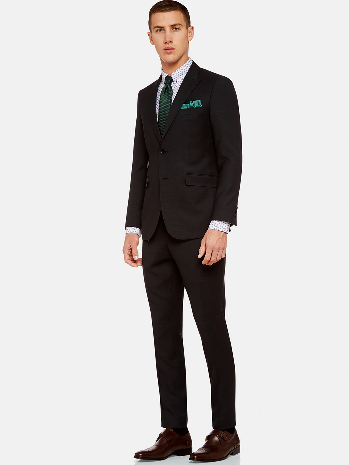 HOPKINS PEAK LAPEL WOOL SUIT JKT