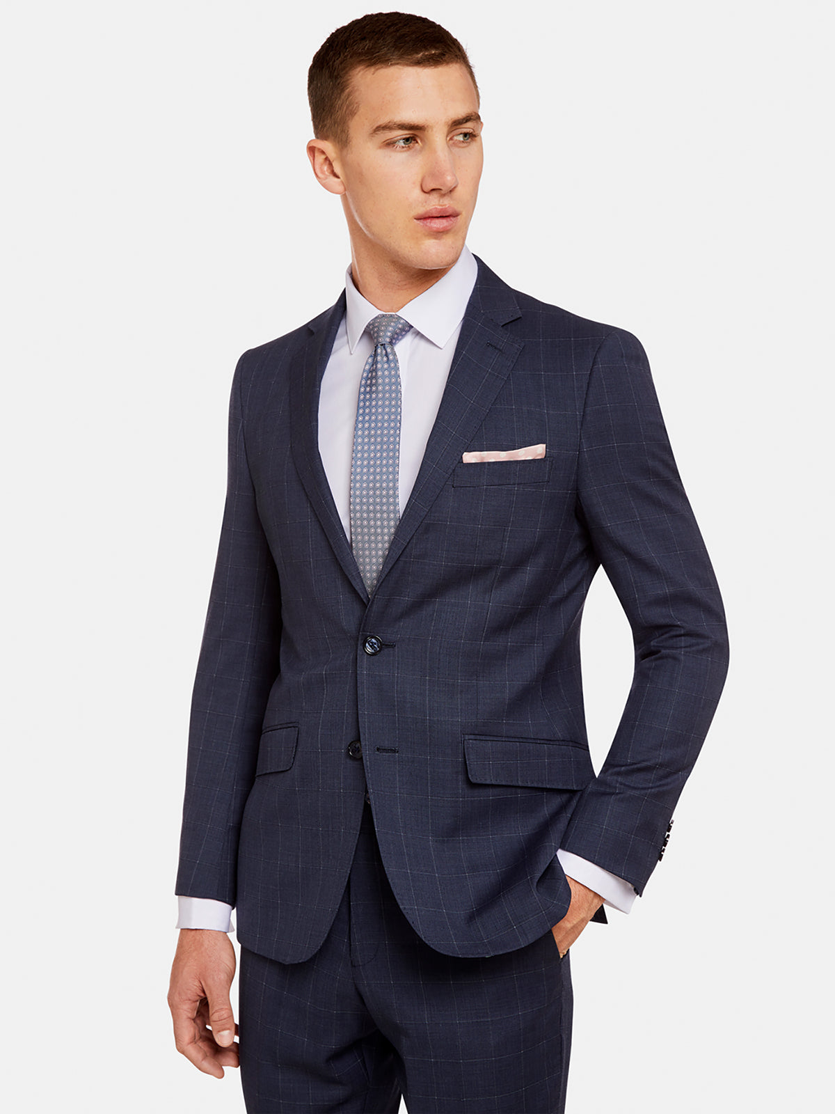 NEW HOPKINS WOOL SUIT JACKET BLUE