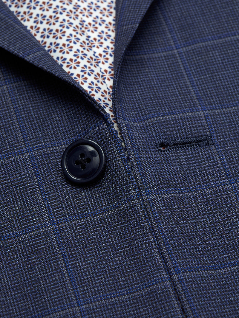 HOPKINS PEAK LAPEL WOOL SUIT JKT BLUE