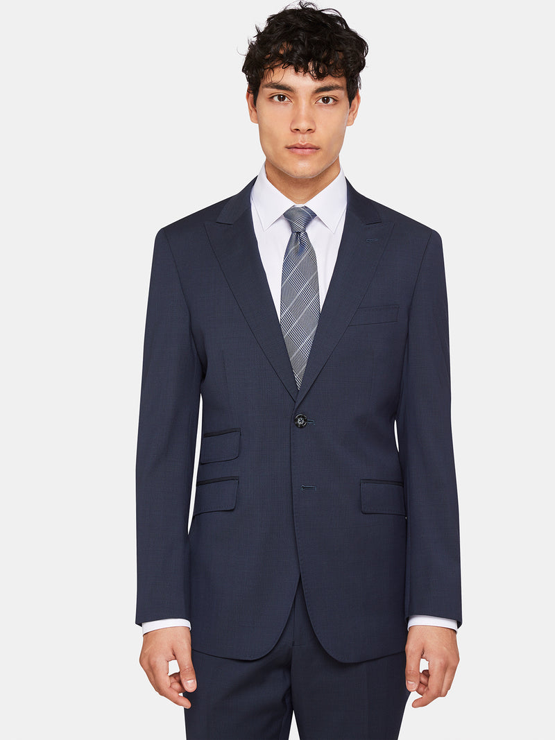 HOPKINS PEAK LAPEL WOOL SUIT JKT GUNMETAL