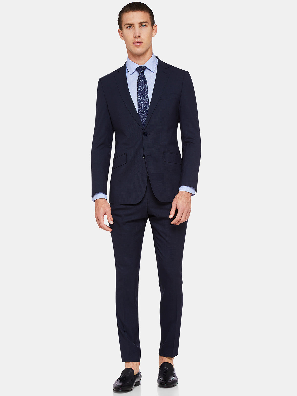 HOPKINS WOOL SUIT TROUSERS INK