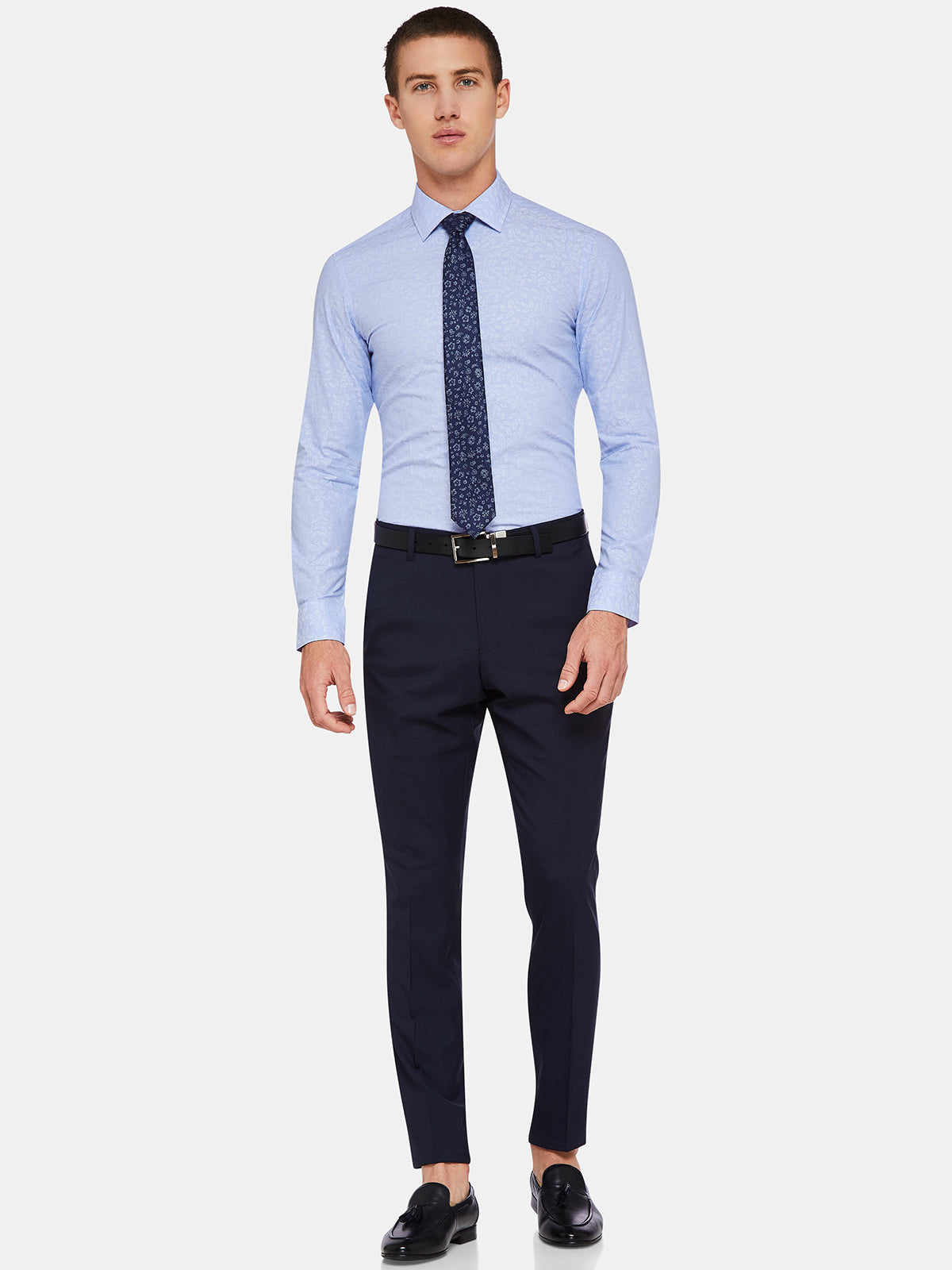 HOPKINS WOOL SUIT TROUSERS INK