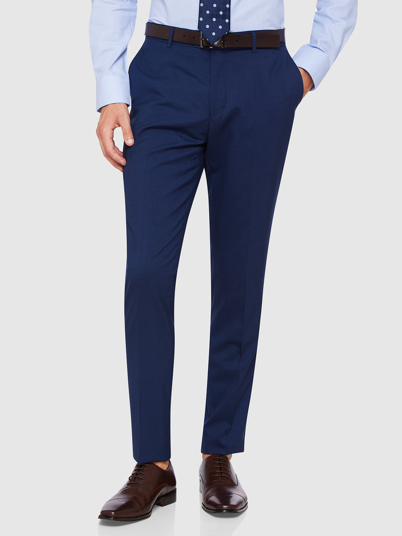 MARLOWE WOOL SUIT TROUSERS NAVY