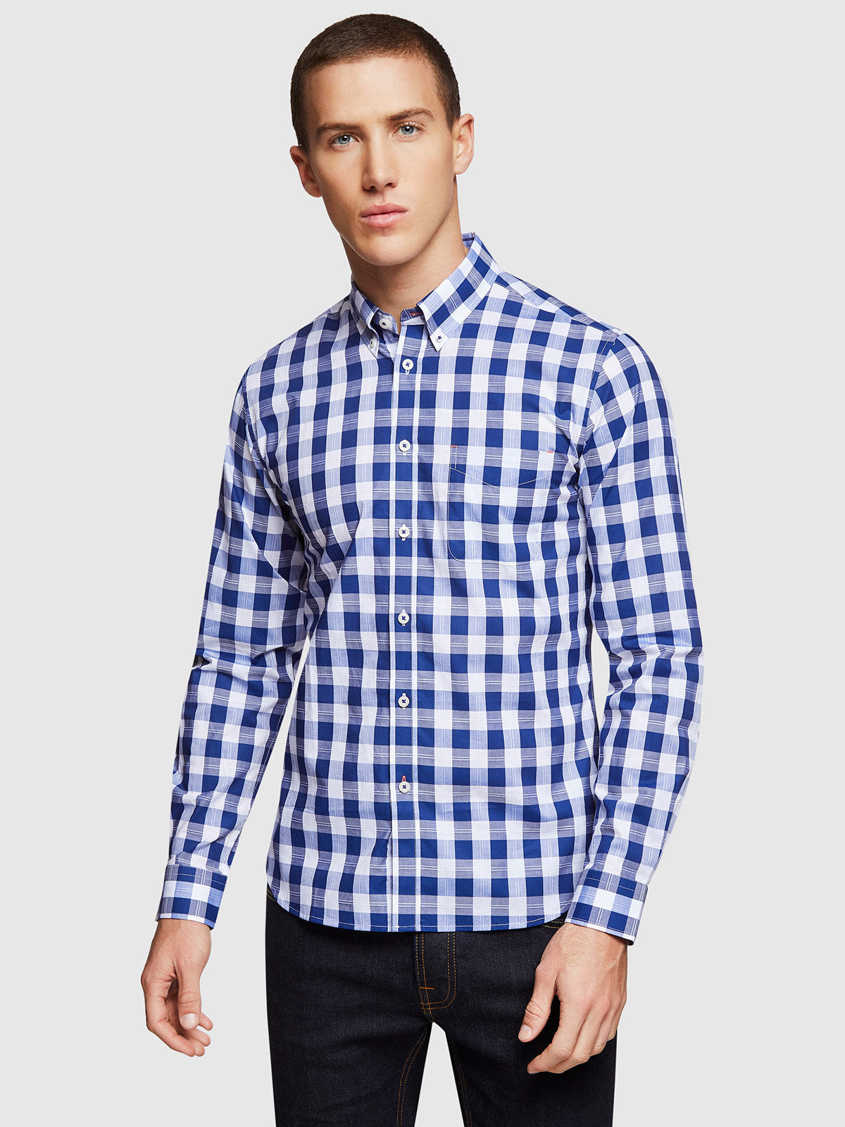 UXBRIDGE CHECKED SHIRT BLUE