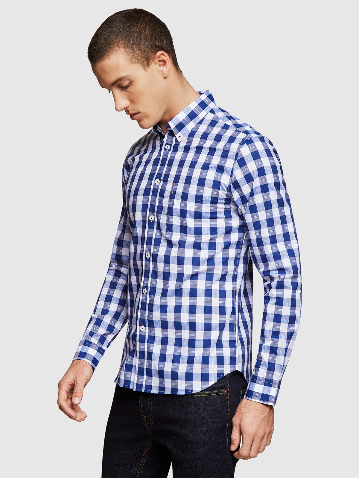 UXBRIDGE CHECKED SHIRT BLUE