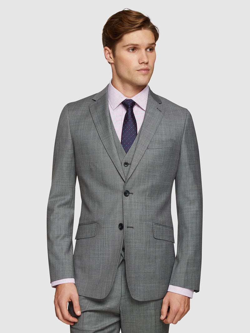 N.HOPKINS WOOL STRETCH SUIT JACKET GREY