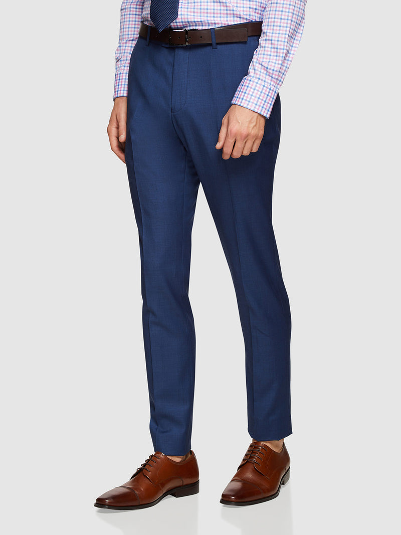 HOPKINS WOOL SUIT TROUSERS BLUE