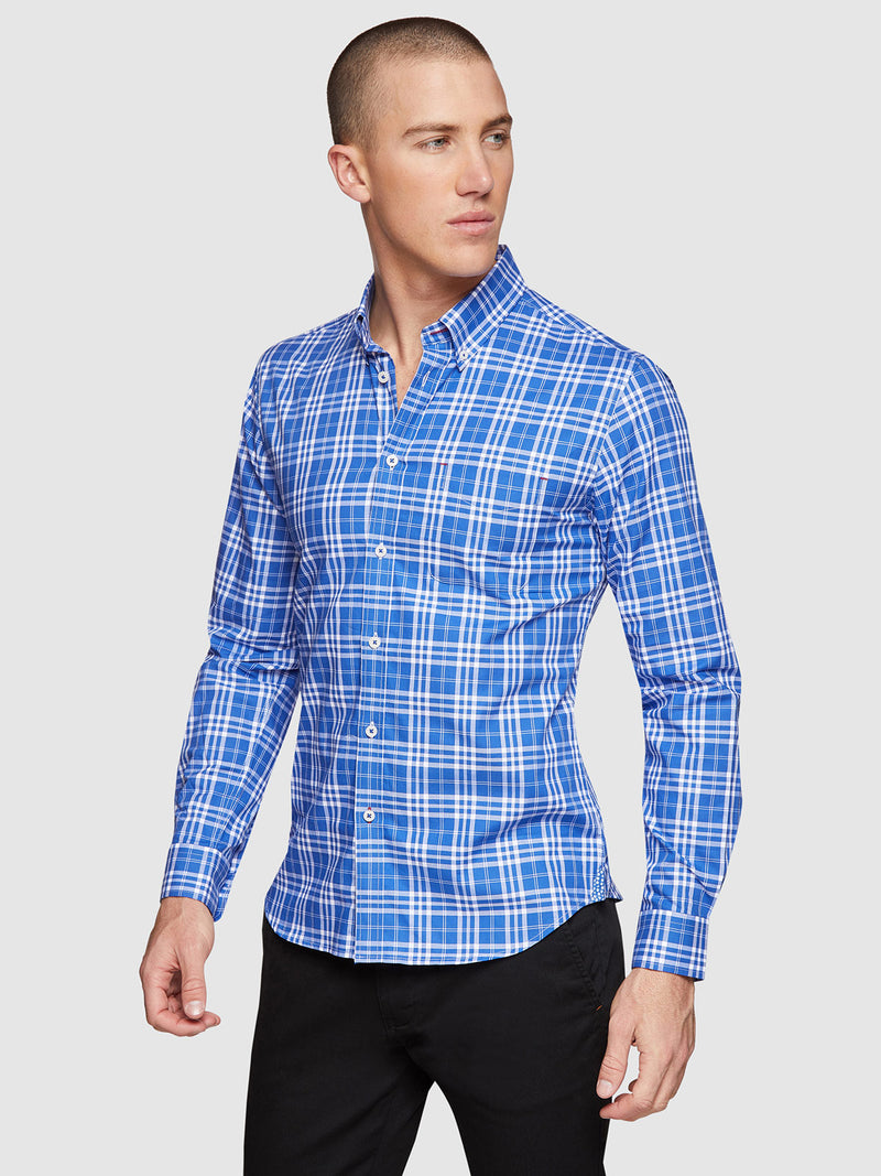 UXBRIDGE CHECKED SHIRT BLUE