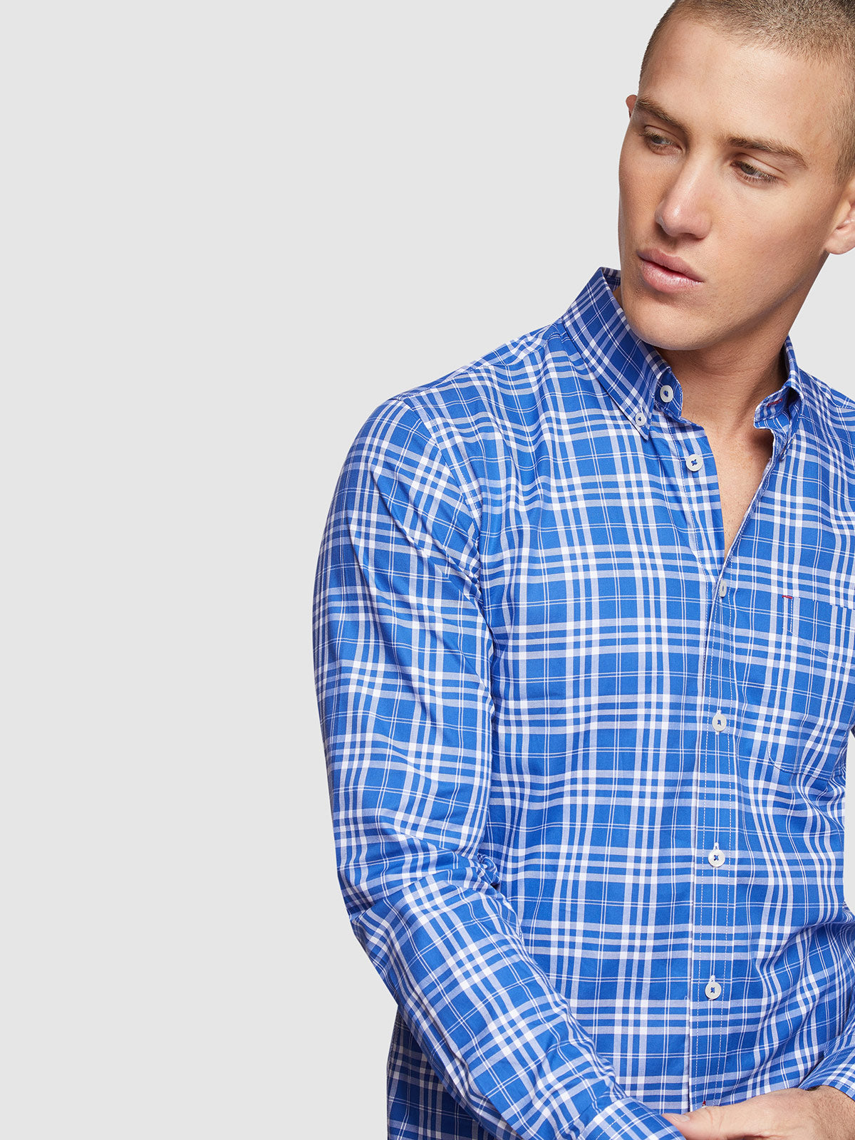 UXBRIDGE CHECKED SHIRT BLUE