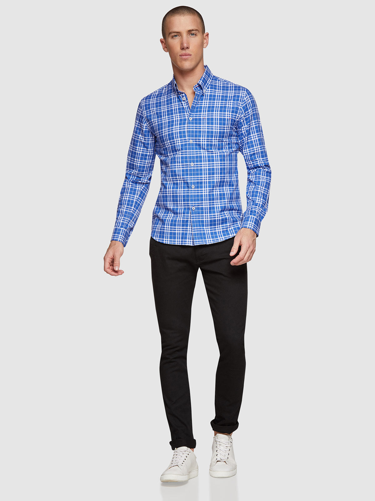 UXBRIDGE CHECKED SHIRT BLUE