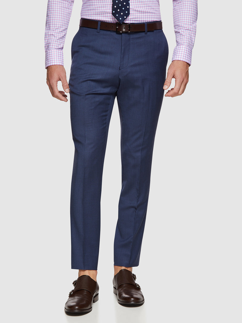 HOPKINS WOOL SUIT TROUSERS BLUE