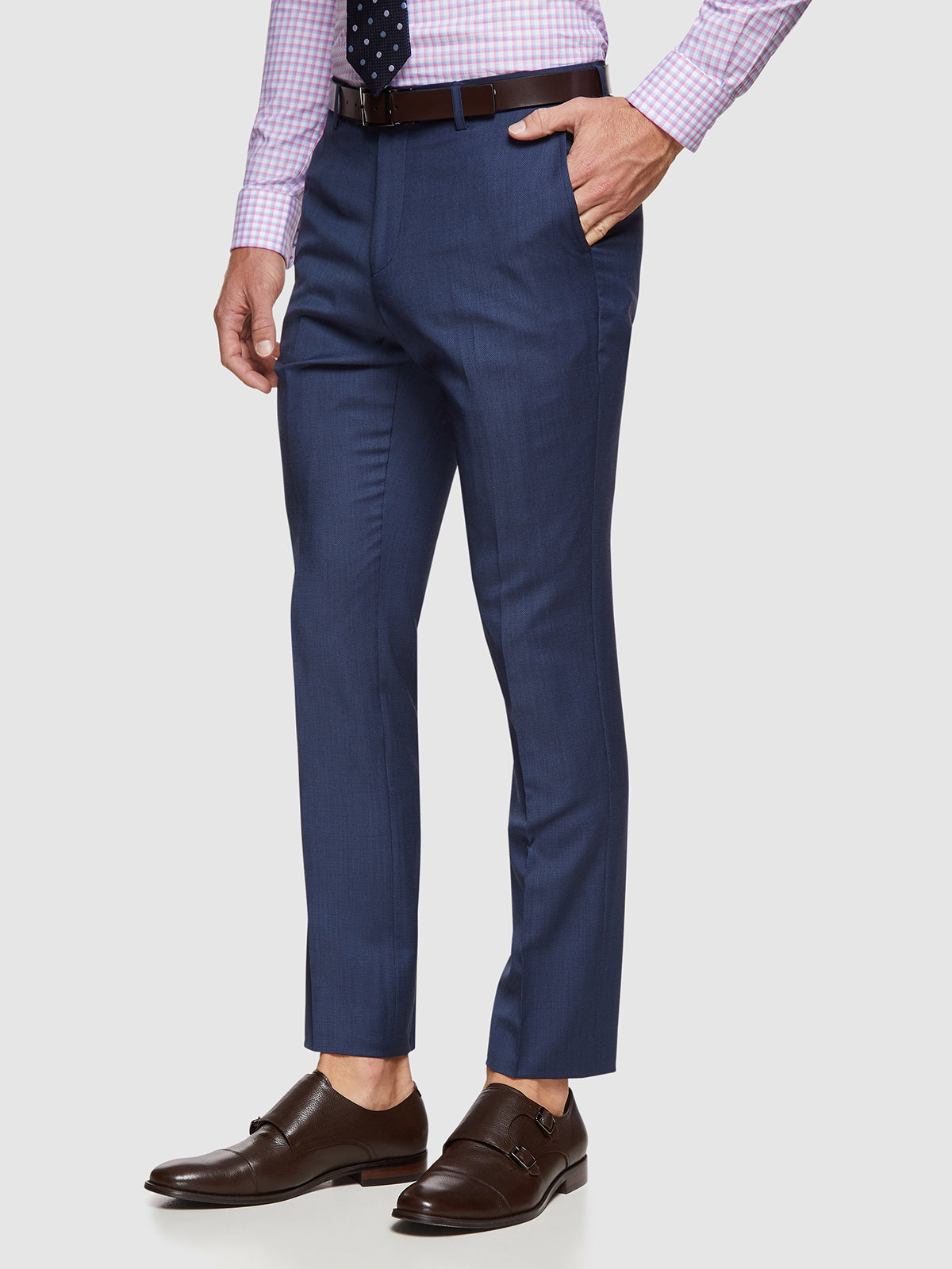 HOPKINS WOOL SUIT TROUSERS BLUE