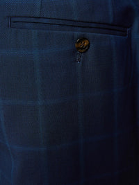 AUDEN WOOL SUIT CHECKED TROUSERS NAVY