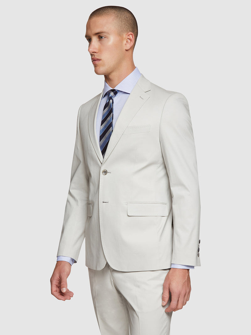 BYRON COTTON STRETCH SUIT JACKET SILVER