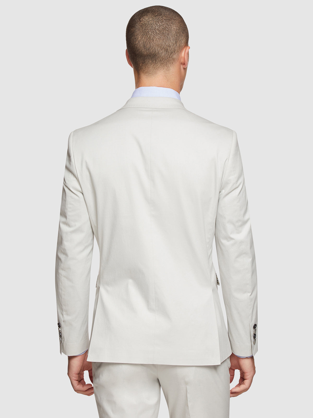 BYRON COTTON STRETCH SUIT JACKET SILVER