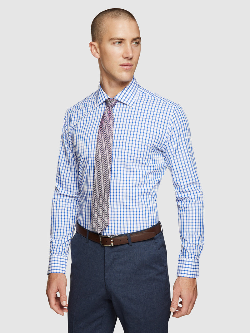 ISLINGTON CHECKED SHIRT COBALT