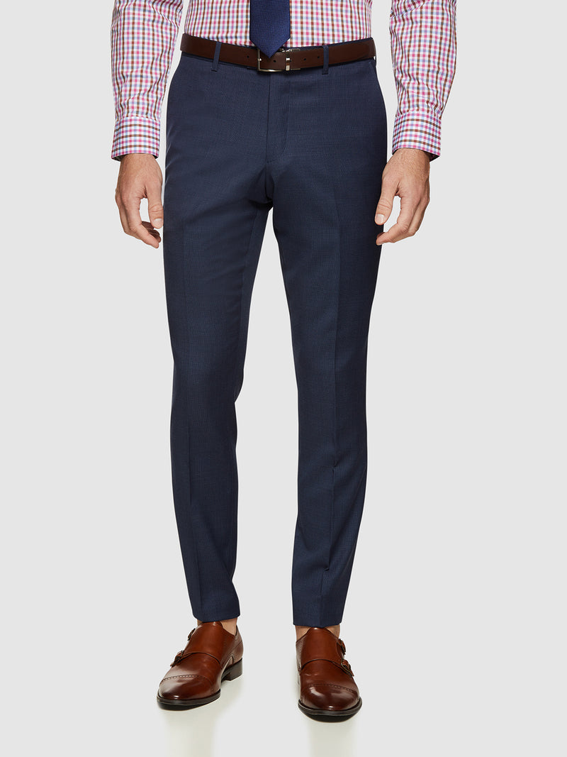 HOPKINS WOOL STRETCH TROUSERS NAVY