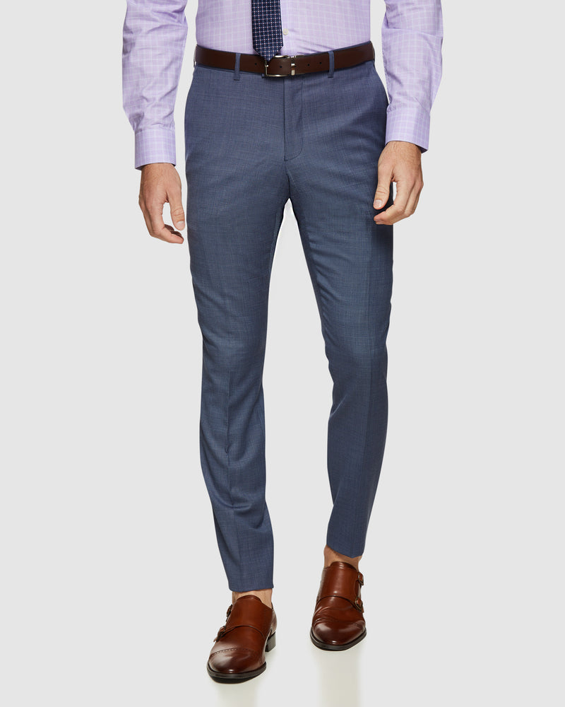 HOPKINS WOOL STRETCH TROUSERS BLUE