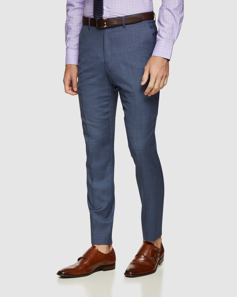 HOPKINS WOOL STRETCH TROUSERS BLUE