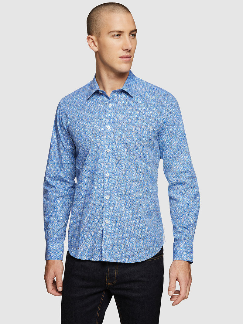 KENTON PRINTED SHIRT BLUE