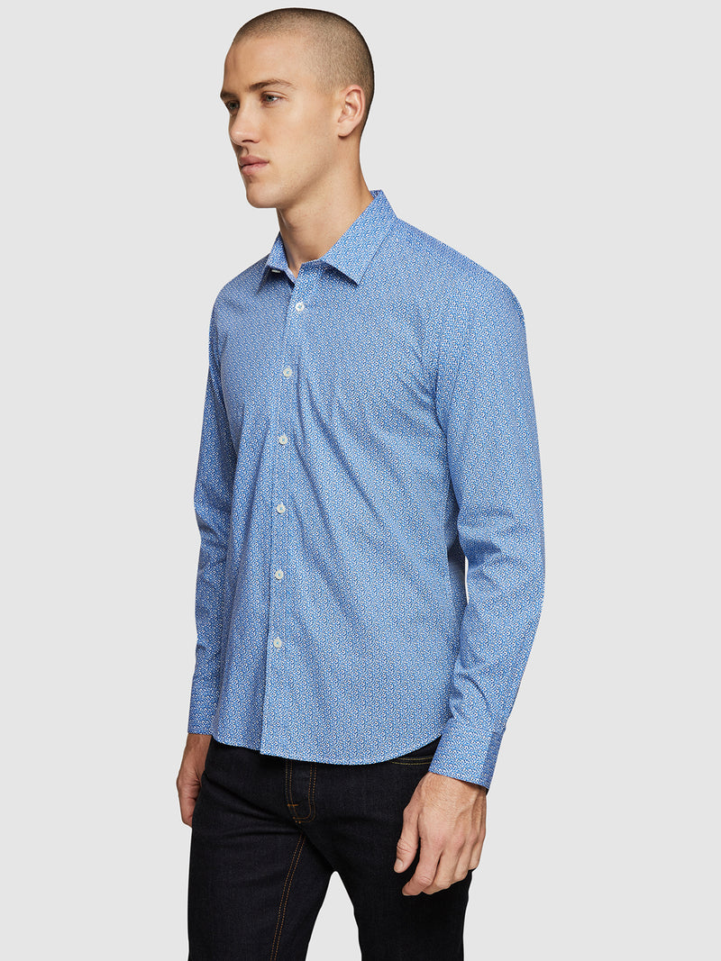 KENTON PRINTED SHIRT BLUE