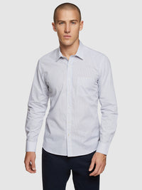 KENTON PRINTED SHIRT BLUE/TAN