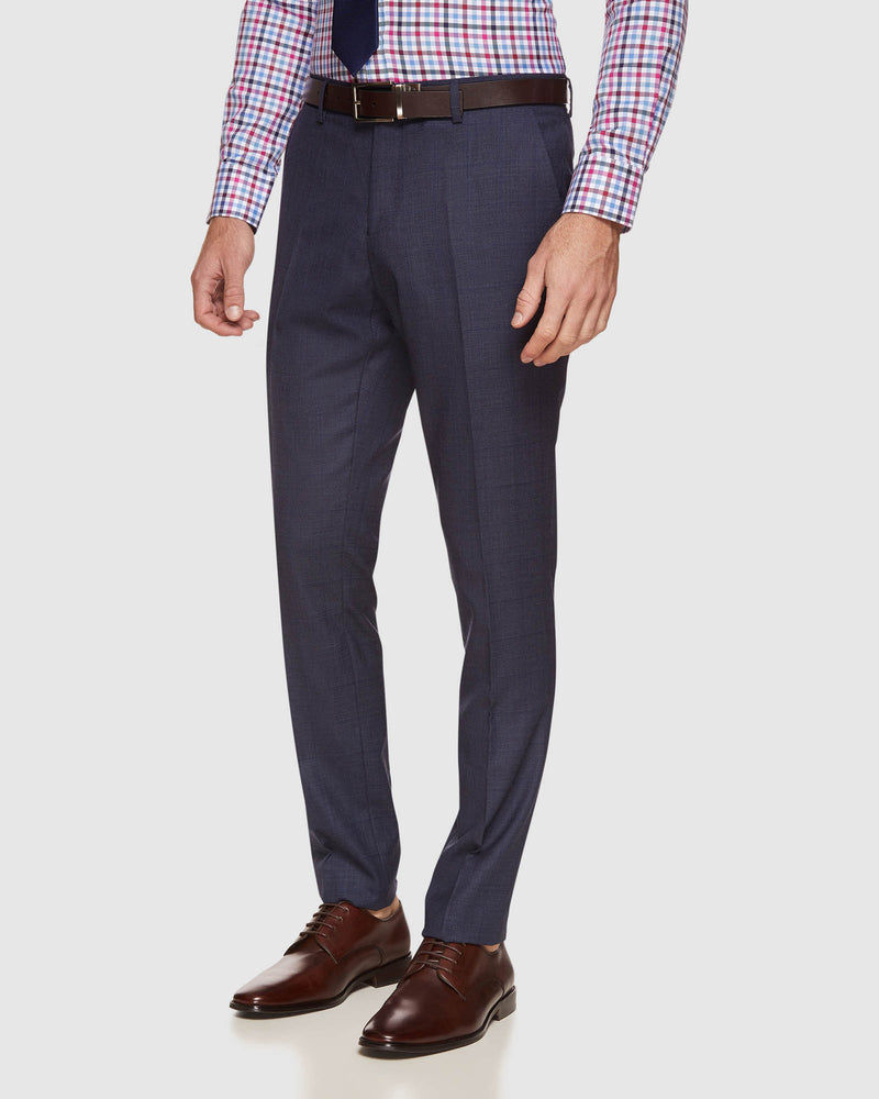 AUDEN WOOL CHECKED SUIT TROUSERS